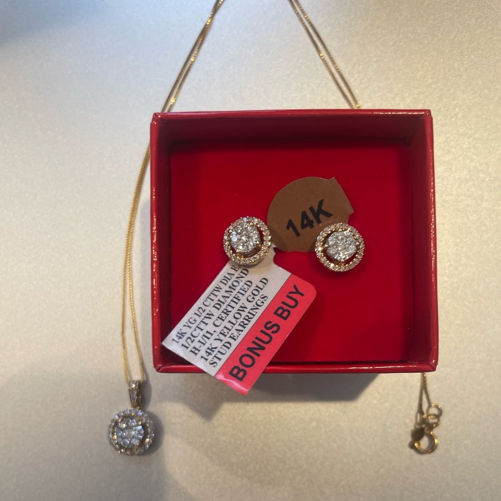 Diamond Studs and Diamond Necklace set